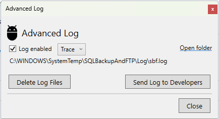 Advanced Log SQLBackupAndFTP